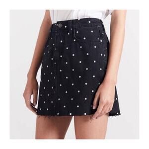CURRENT/ELLIOTT The 5 Pocket Polka Dot High Rise Jean Skirt Size 31